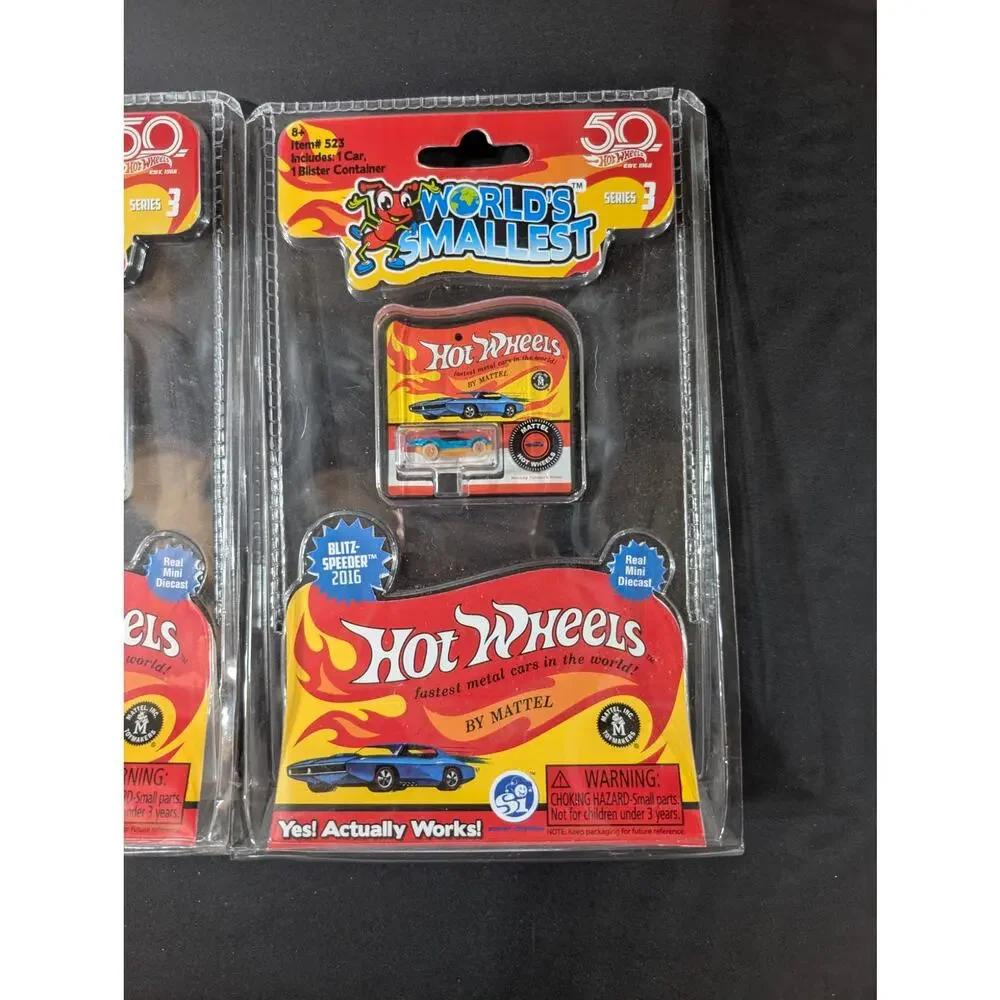Lot of 3 World's Smallest Hot Wheels 50th Anniversary Sealed Mini Cars